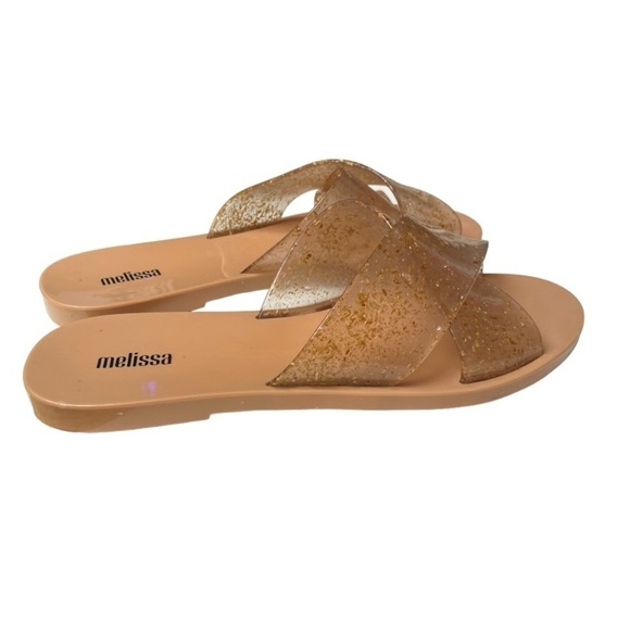 Melissa Essential Slide in Beige Gold I Size:7 - Picture 1 of 12